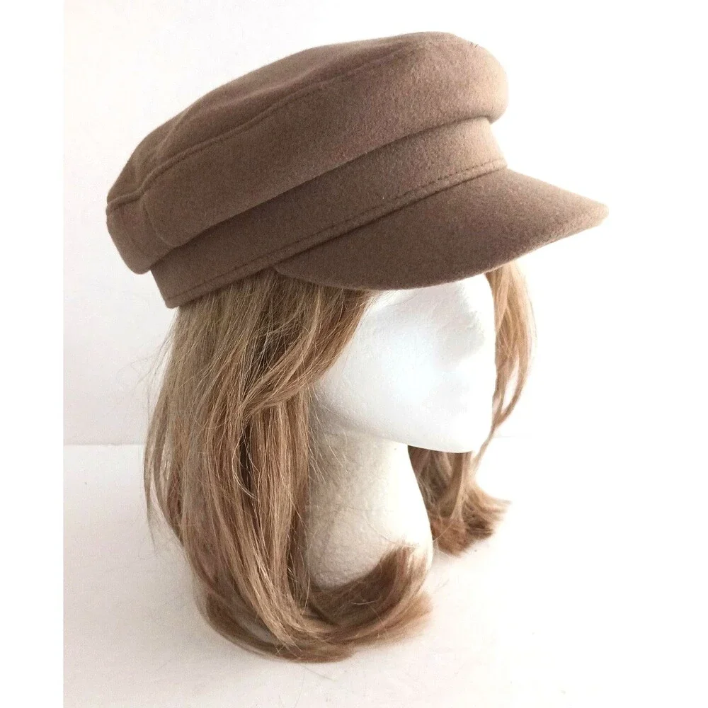 Universal Thread Camel Brown Wool Military Style Brimmed Cap O/S - Picture 2 of 10